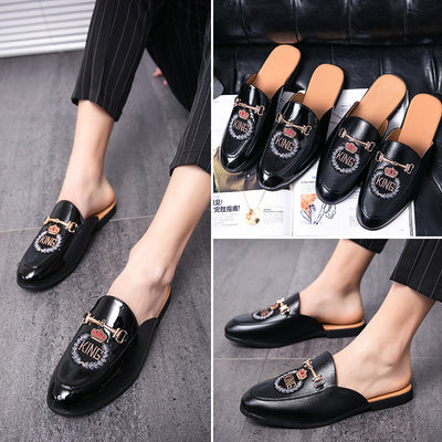 Pantuflas de Cuero Cerradas con Bordado - Zapatos Casuales de Moda para Hombre - Image 28