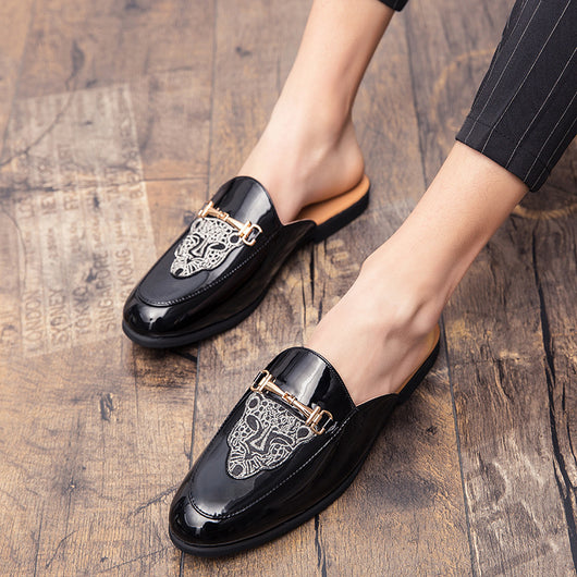 Pantuflas de Cuero Cerradas con Bordado - Zapatos Casuales de Moda para Hombre - Image 29