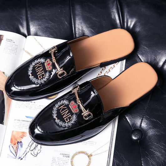 Pantuflas de Cuero Cerradas con Bordado - Zapatos Casuales de Moda para Hombre - Image 30