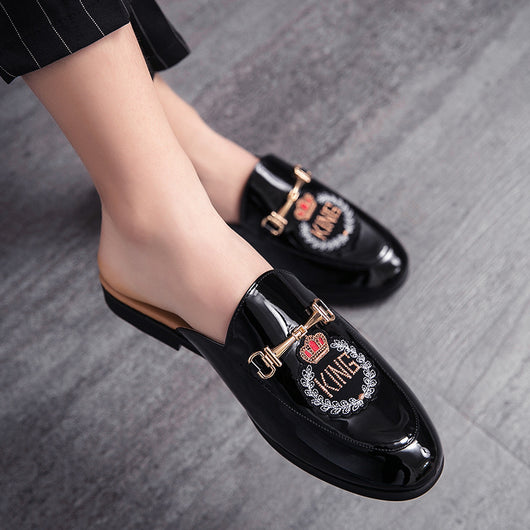 Pantuflas de Cuero Cerradas con Bordado - Zapatos Casuales de Moda para Hombre - Image 31