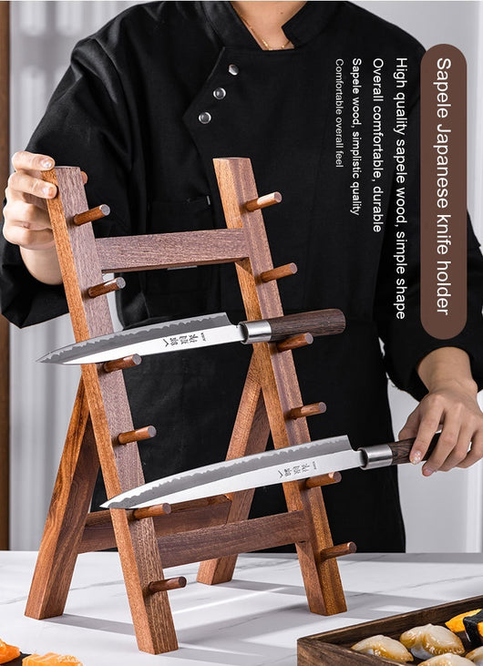 Soporte para Cuchillos de Madera Sapele - Organizador de Cocina Premium - Image 24