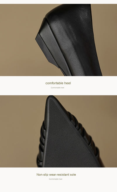 Zapatos Planos de Punta Fina en Negro y Crema - Image 30