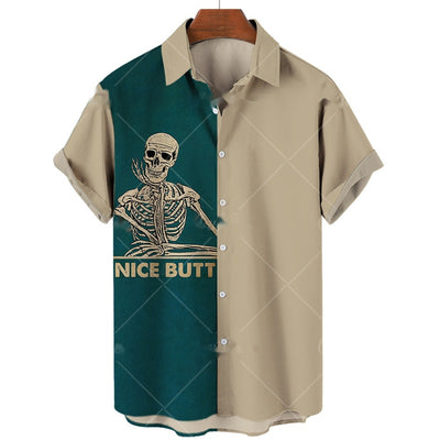 Camisa Polo de Manga Corta con Estampado 3D Calavera Digital - Image 20