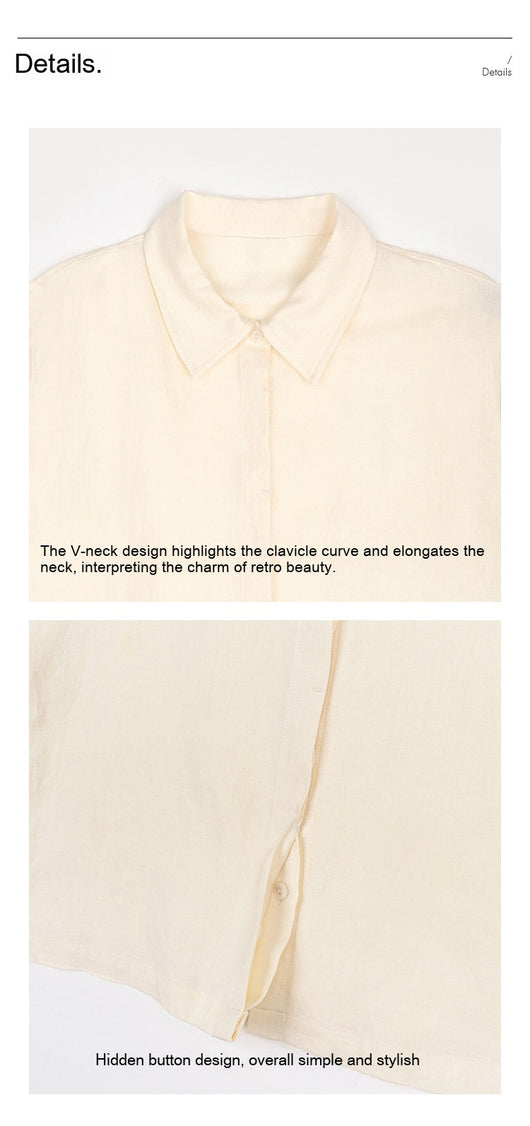 Camisa de Lino Puro con Textura Francesa para Mujer - Image 31