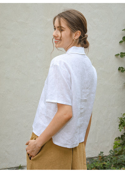 Camisa de Lino Puro con Textura Francesa para Mujer - Image 37