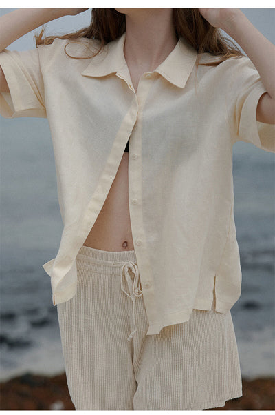 Camisa de Lino Puro con Textura Francesa para Mujer - Image 38