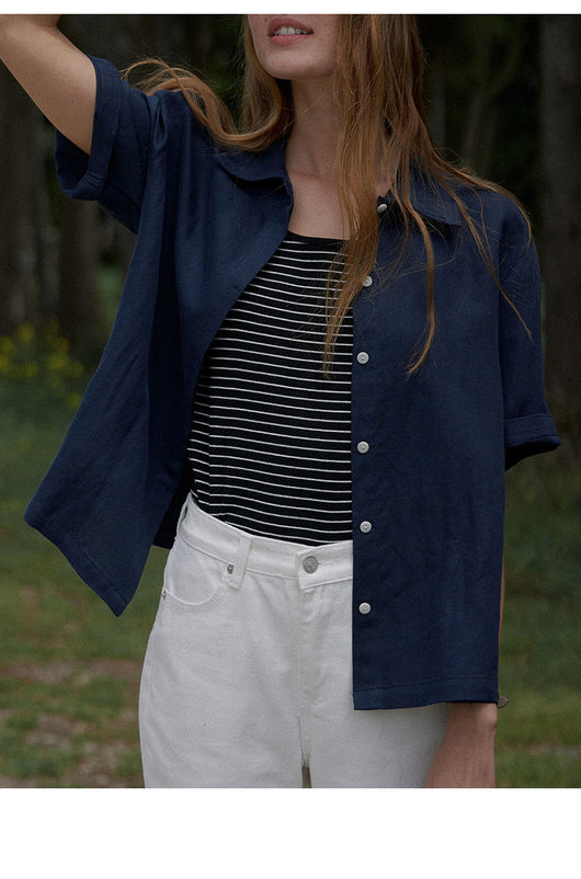 Camisa de Lino Puro con Textura Francesa para Mujer - Image 39