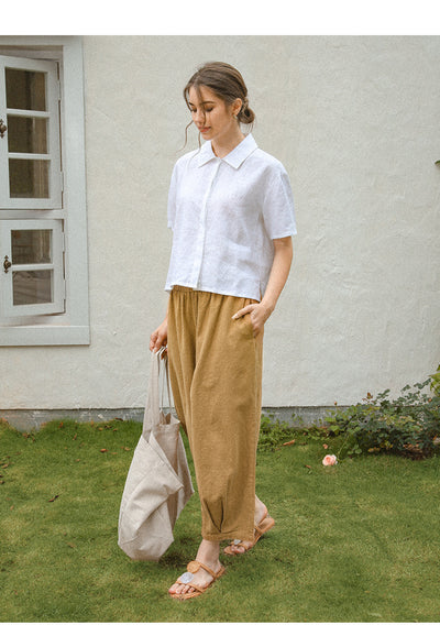Camisa de Lino Puro con Textura Francesa para Mujer - Image 40