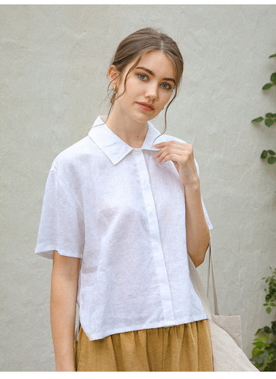 Camisa de Lino Puro con Textura Francesa para Mujer - Image 45