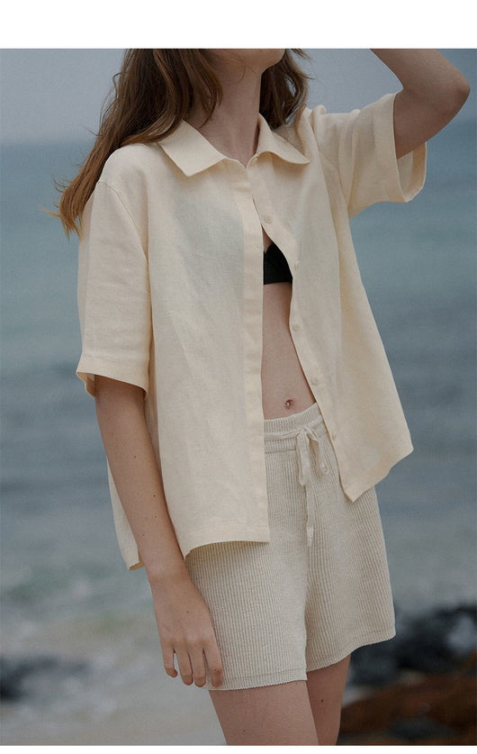 Camisa de Lino Puro con Textura Francesa para Mujer - Image 48