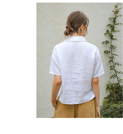 Camisa de Lino Puro con Textura Francesa para Mujer - Image 49