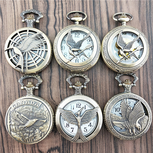 Reloj de Bolsillo Vintage con Diseño de Pájaro y Flecha Antiguo - Image 38