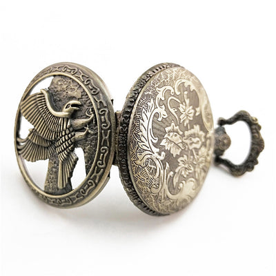 Reloj de Bolsillo Vintage con Diseño de Pájaro y Flecha Antiguo - Image 45