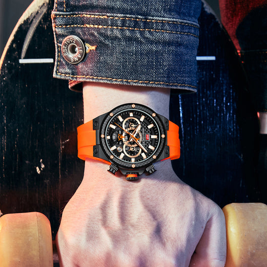Reloj Deportivo Impermeable con Anillo de Fibra de Carbono - Image 11