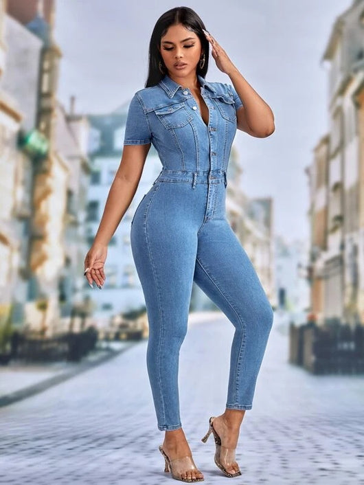 Enterizo Skinny de Mezclilla para Mujer - Diseño Ajustado y Moderno - Image 43