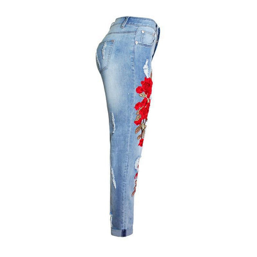 Pantalones Vaqueros Largos Sueltos con Rotos para Mujer Talla Grande - Image 6