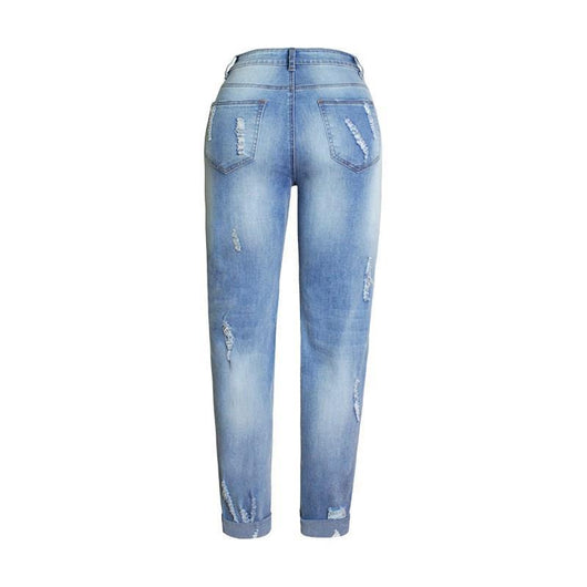Pantalones Vaqueros Largos Sueltos con Rotos para Mujer Talla Grande - Image 10