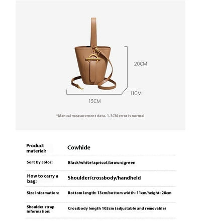 Bolso Bandolera de Cuero Genuino con Asa Simple para Mujer - Image 16