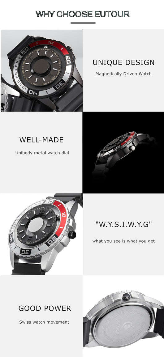 Reloj de Tecnología Magnética con Cuerpo Metálico Negro - Image 22