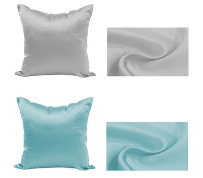 Funda de Almohada de Seda Artificial Color Liso con Cierre - Image 36