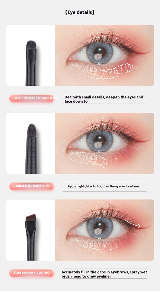 Set de 6 Brochas para Sombras de Ojos - Herramientas de Maquillaje para Principiantes - Image 20