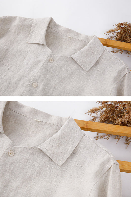 Camisa de Lino para Hombre Primavera Verano - Image 16