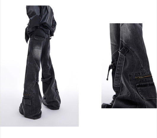 Pantalones Skinny Desgastados con Parches y Diseño Vintage - Image 17
