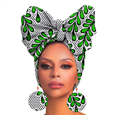 Turbante de Algodón Estampado con Aretes Oversize - Image 25