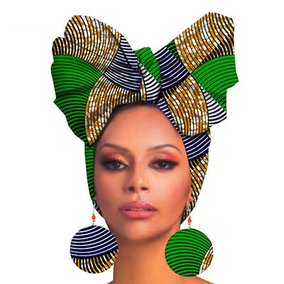 Turbante de Algodón Estampado con Aretes Oversize - Image 29