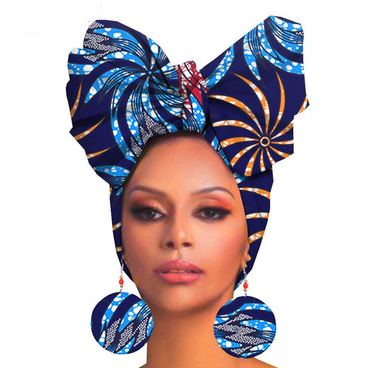 Turbante de Algodón Estampado con Aretes Oversize - Image 30