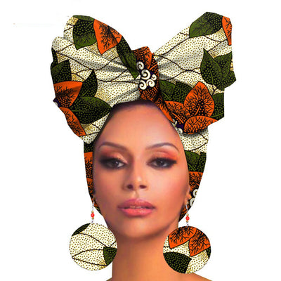 Turbante de Algodón Estampado con Aretes Oversize - Image 36