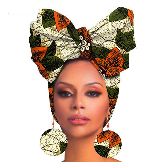 Turbante de Algodón Estampado con Aretes Oversize - Image 36