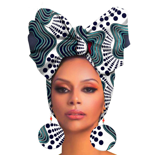 Turbante de Algodón Estampado con Aretes Oversize - Image 37