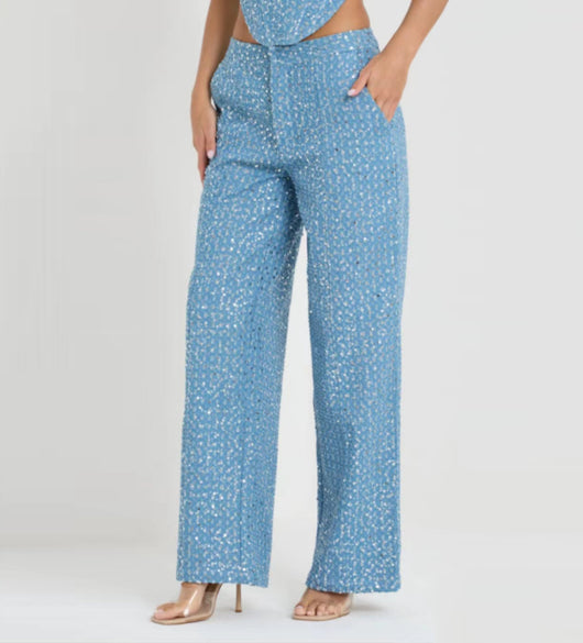 Conjunto de Pantalón Ancho y Top Tubo Brillante - Image 23
