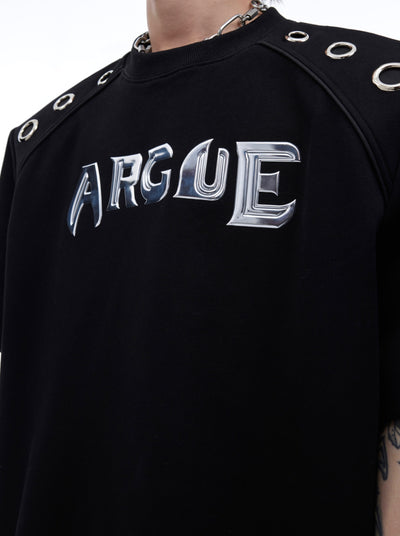 Camiseta Holgada con Diseño de Anillo Metálico y Hombro Acolchado - Image 15