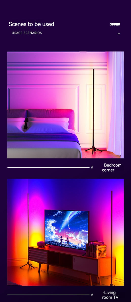Lámpara LED Inteligente de Rincón con Control por Voz para Sala de Estar - Image 12