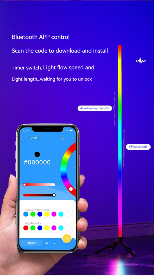 Lámpara LED Inteligente de Rincón con Control por Voz para Sala de Estar - Image 13