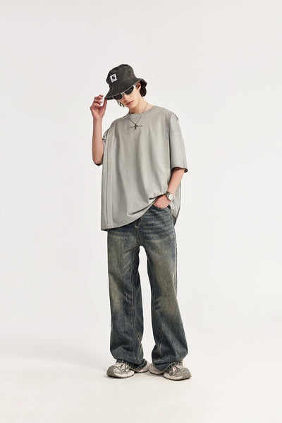 Pantalones Vaqueros Rectos Baggy con Detalles Vintage y Efecto Gastado - Image 15