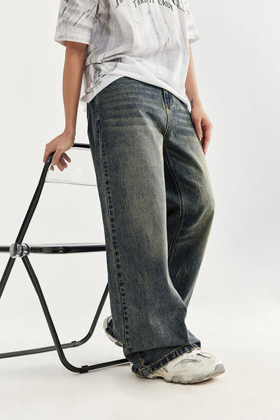 Pantalones Vaqueros Rectos Baggy con Detalles Vintage y Efecto Gastado - Image 16