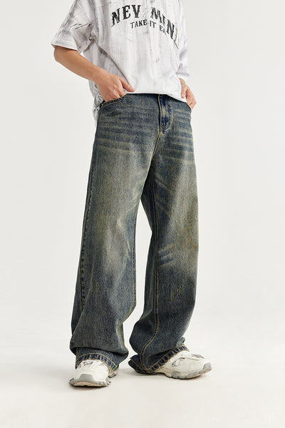 Pantalones Vaqueros Rectos Baggy con Detalles Vintage y Efecto Gastado - Image 18