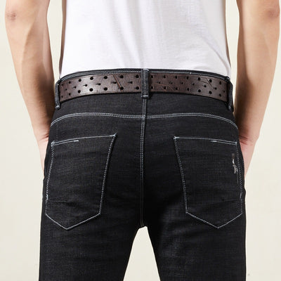 Cinturón de Cuero Genuino Estilo Retro para Hombre - Diseño Versátil y Duradero - Image 23