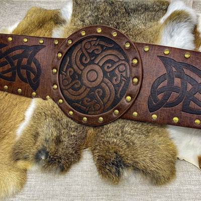 Cinturón Ancho Retro Estilo Caballero con Hebilla Medieval - Image 10