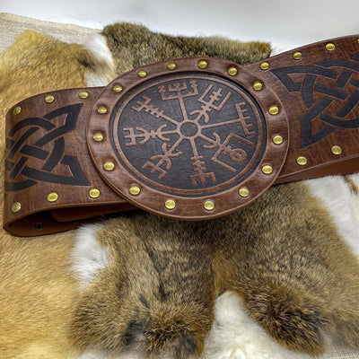 Cinturón Ancho Retro Estilo Caballero con Hebilla Medieval - Image 14