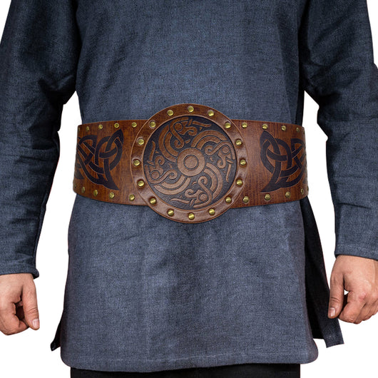 Cinturón Ancho Retro Estilo Caballero con Hebilla Medieval - Image 15