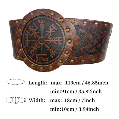 Cinturón Ancho Retro Estilo Caballero con Hebilla Medieval - Image 16