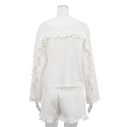 Conjunto de Dos Piezas: Camisa Suelta de Manga Larga y Shorts Casual - Image 24