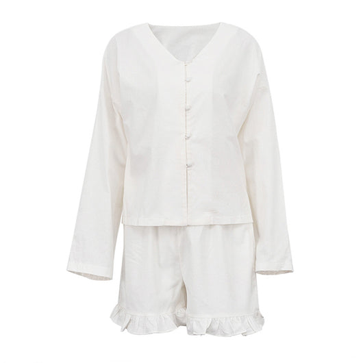 Conjunto de Dos Piezas: Camisa Suelta de Manga Larga y Shorts Casual - Image 29