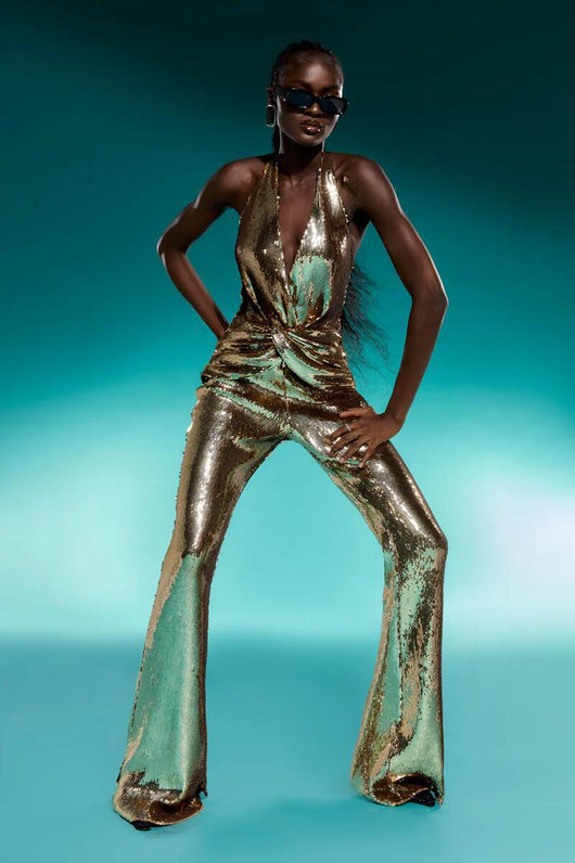 Jumpsuit Elegante sin Espalda con Lentejuelas para Mujer - Image 15
