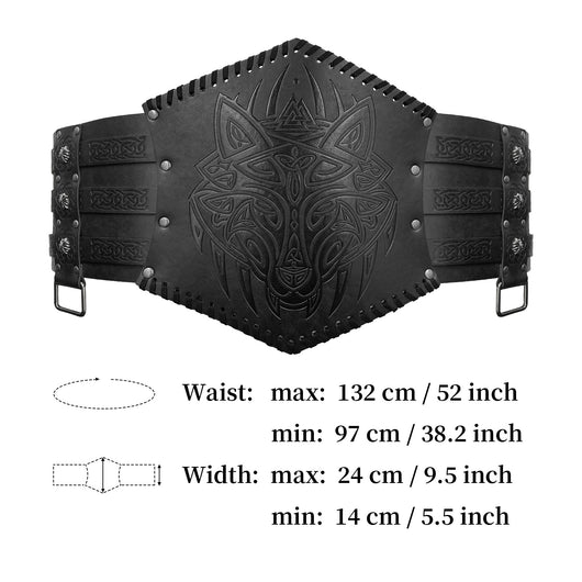Cinturón Ancho Estilo Vikingo Nórdico con Relieve - Image 25
