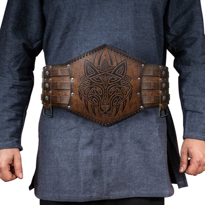Cinturón Ancho Estilo Vikingo Nórdico con Relieve - Image 31